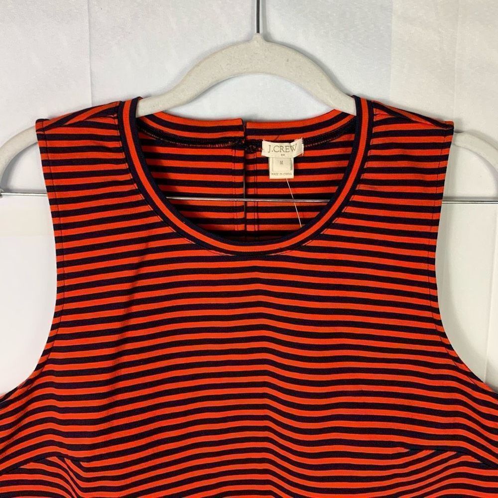 J. Crew Red Striped Sleeveless Blouse Top Medium versatile Tank Top - Picture 8 of 12